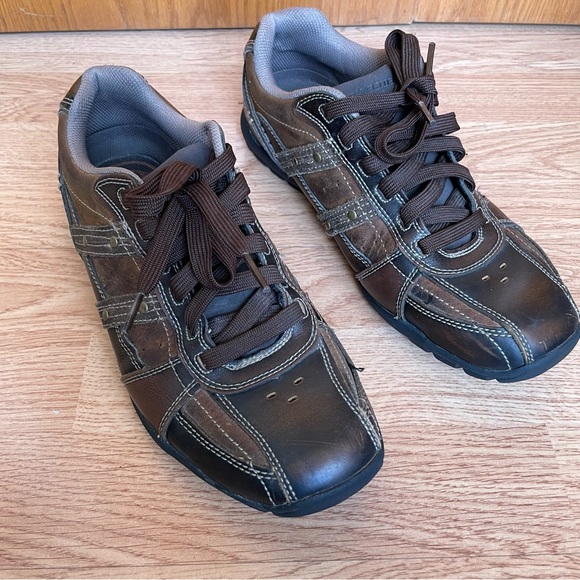 SKECHERS MEN’S METEOX BATUM BROWN LEATHER SHOES SIZE 8.5 EUC - Picture 13 of 16